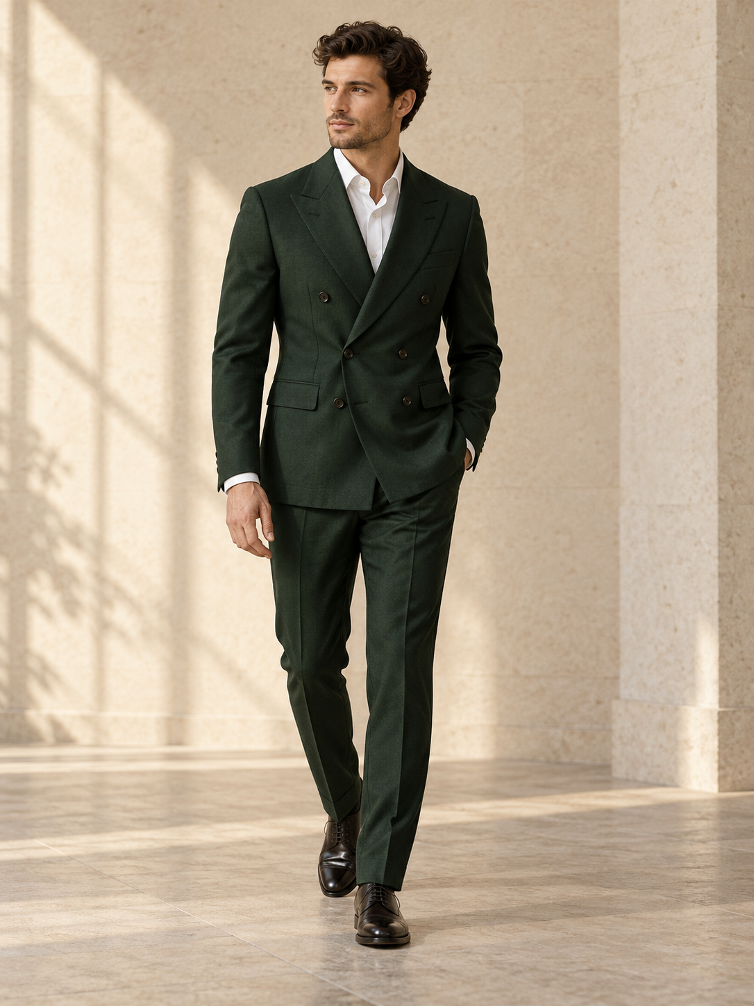 Forest Double-Breasted Suit — design visualization
