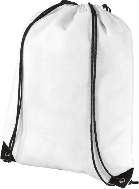 Evergreen non-woven drawstring bag 5L in White