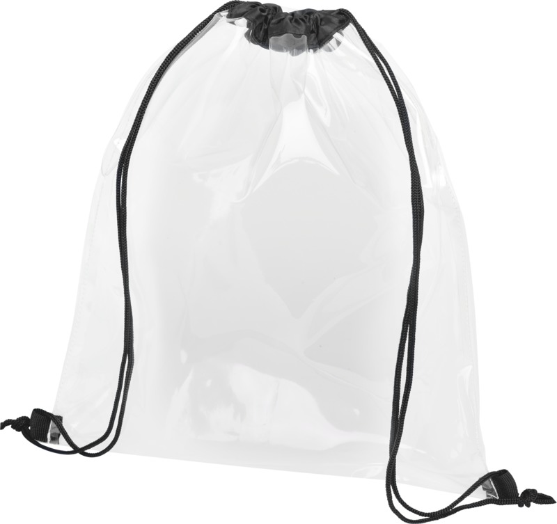 Lancaster transparent drawstring bag 5L in Black / Transparent clear