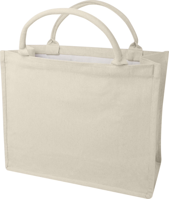 Trace 500 g/m² Aware™ recycled book tote bag in Oatmeal