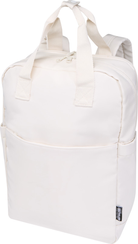 Trip 14” Aware™ recycled travel laptop backpack 9L in Off white